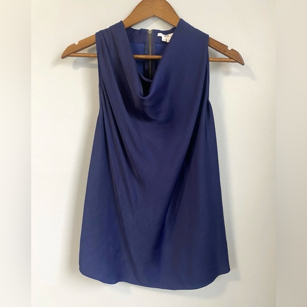 Helmut Lang Petite Coma Draped Cowl Neck Sleeveless Top Size XSP